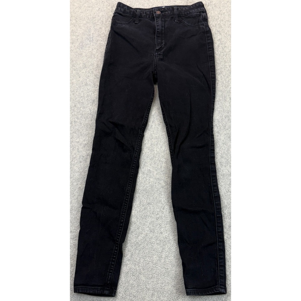 Hollister Womens Legging Jeans Black Ultra High Rise Advanced Stretch 1S 25x26